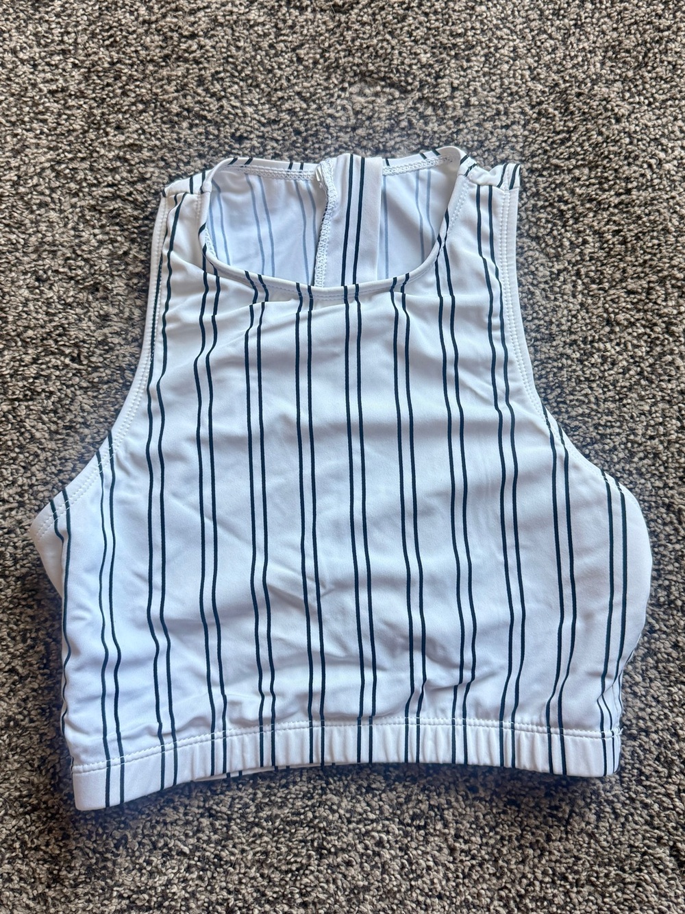 Coral Reef Striped High-Neck Bikini Top